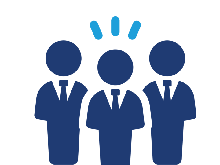 illustrated persons in suit and tie